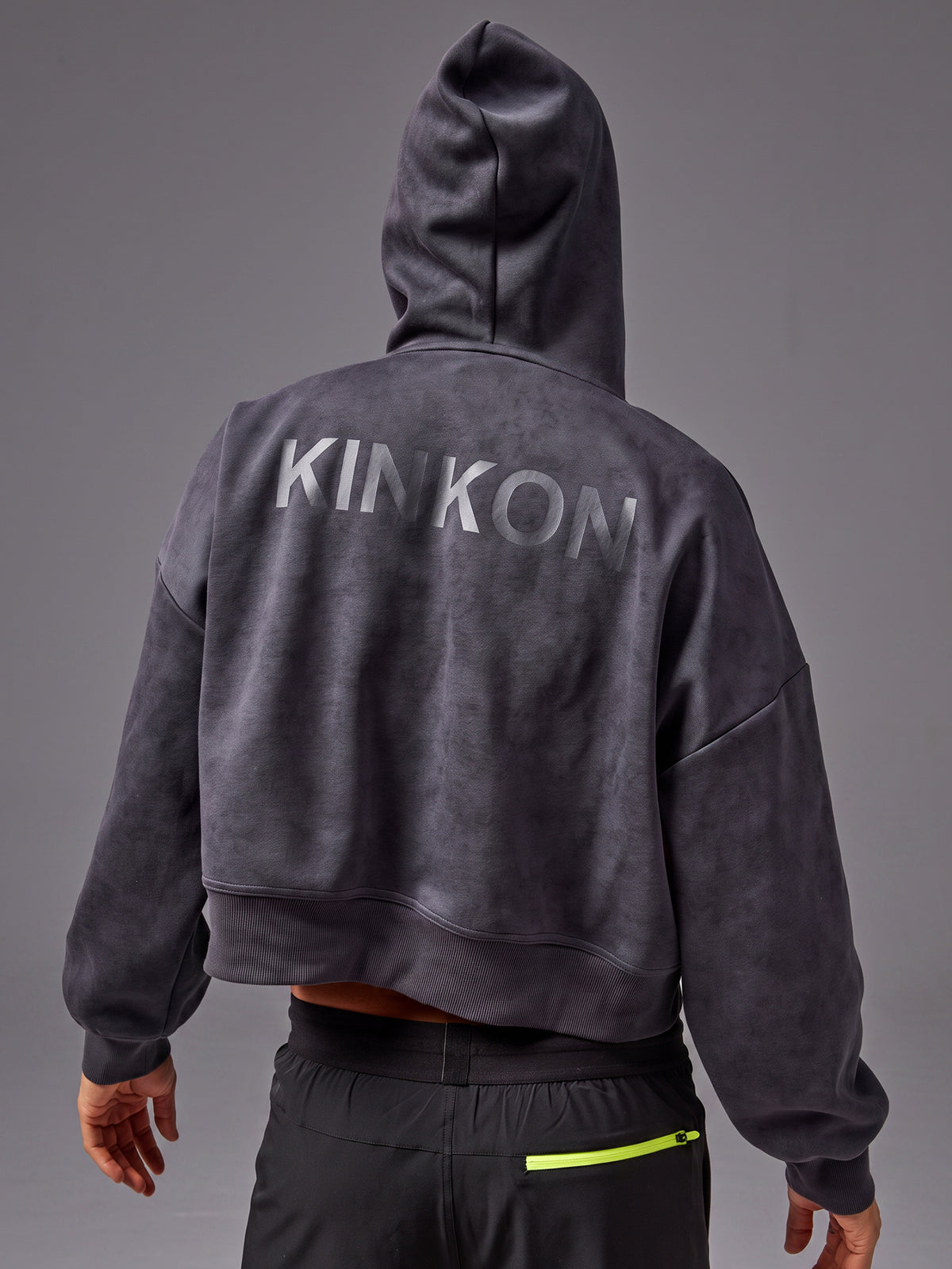 KINKON Cropped Hoodie Dark Gray