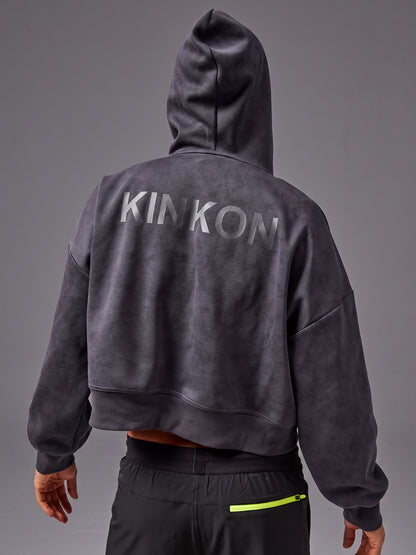 KINKON Cropped Hoodie Dark Gray