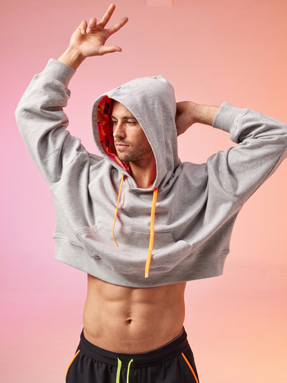 KINKON Cropped Hoodie Melange
