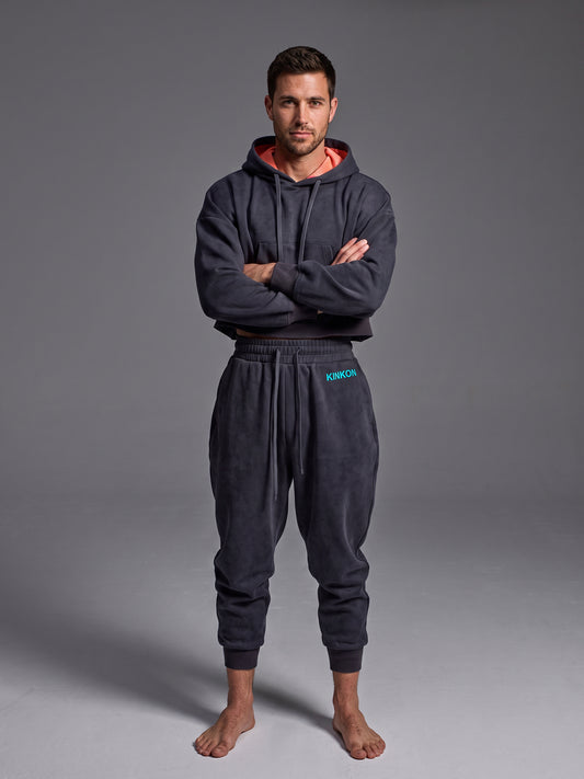 KINKON Cropped Hoodie Dark Gray