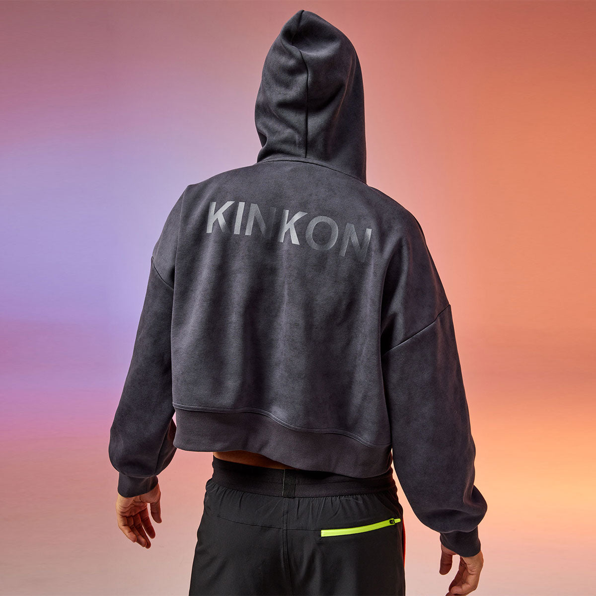 KINKON Cropped Hoodie Dark Gray