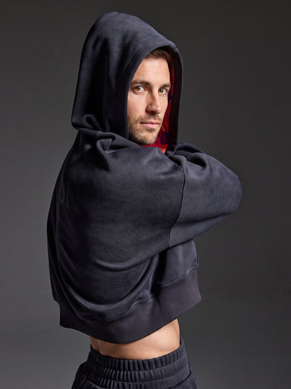 KINKON Cropped Hoodie Dark Gray
